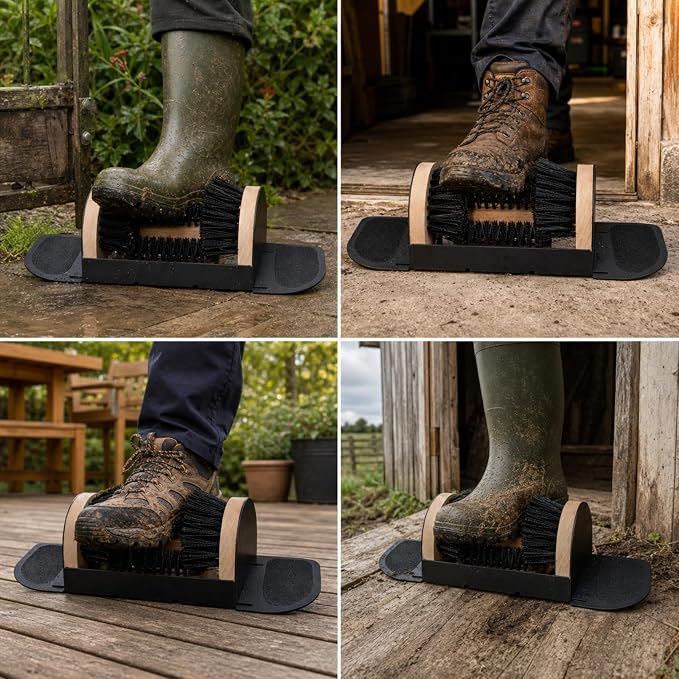 Boot Scrubber Brush Outdoor Boot Brush Industrial Shoe Scrubber for Mudroom, Garage, with Pedal