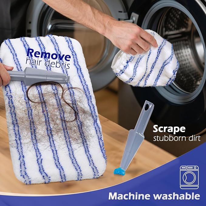 Masthome Microfiber Mop,Large Surface Flat Mop with 5 Reusable Pads,Hardwood Floor Mops for Dry and Wet Use,Microfiber Mops for Floor Cleaning-1 Cleaning Scraper Included