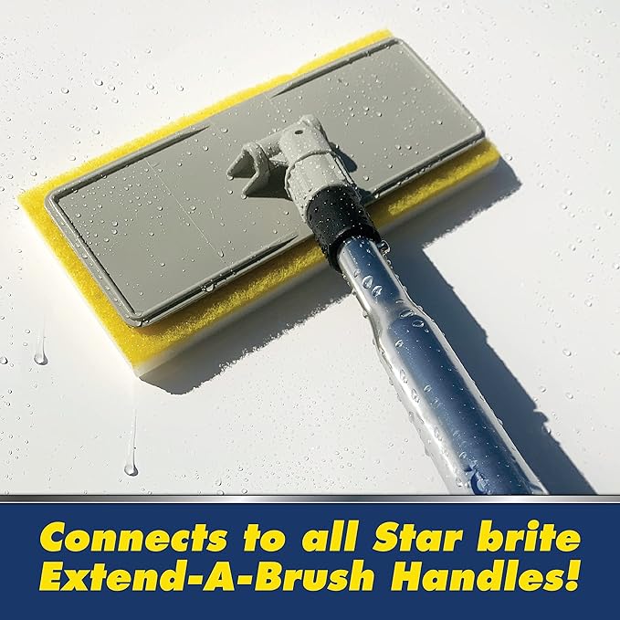 STAR BRITE Ultimate Magic Sponge + Scrub XTEND - Dual Articulating Flex Head, Ideal for Pool, Spa, RV, Boat, and Home, Connects to Extend-A-Brush Handles (041010)
