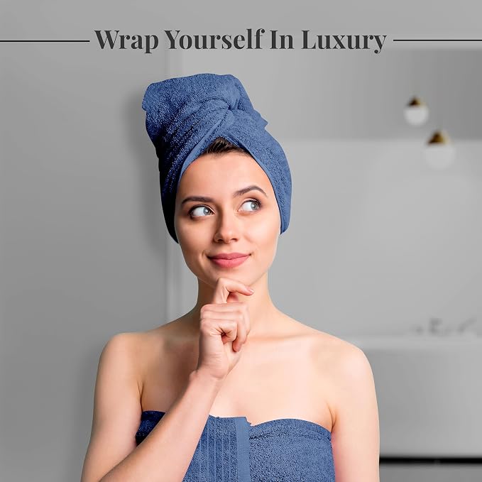Tens Towels 4 Piece Extra Large Bath Towels 30 x 60 Inches, Blue | 100% Cotton, Larger & Lighter Weight, Quicker to Dry, Super Soft and Absorbent, Perfect for Bathroom