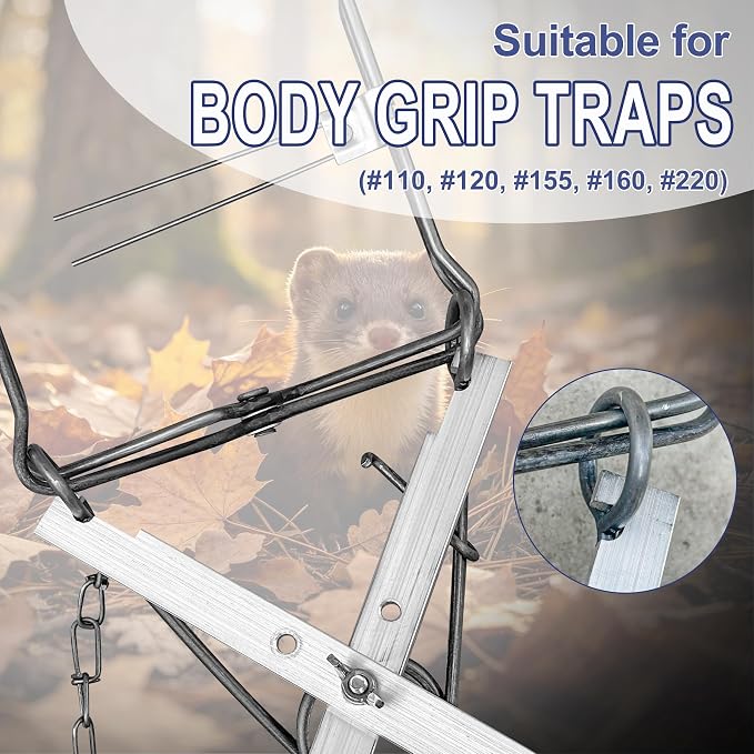 Body Grip and Long Spring Trap Setting Tool - 17" Spring Compression Setter Tongs with Adjustable Pivot for #110 - #220 Bodygrip, #0 - #2, #11 Longspring (B)