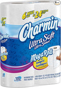 Charmin Ultra Soft Toilet Paper 6 Mega Rolls = 24 Regular Rolls