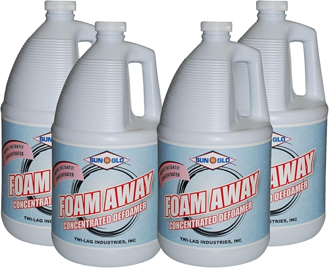 SUN GLO Foam Away - Premium Concentrated Defoamer for All Cleaning Equipment, 4x1 Gallon Case