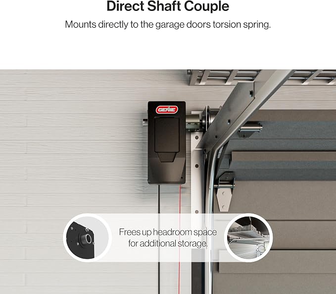 Genie 6072H-O Residential Wall Mounted Garage Door Opener, Black | Ultra-Quiet, Space Saving Compact Design, Wireless Wall Console, 1 Remote, for Residential Garage Doors up to 14ft tall