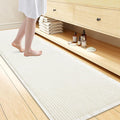 Smiry Waffle Bath Mat 72x24, Extra Soft Absorbent Bathroom Rugs, Non Slip Machine Washable Quick Dry Bath Rugs for Bathroom Floor, Tub, Shower, Home Decor Accessories, Cream
