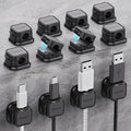 12 Pack Magnetic Cable Clip Organizer Cord Holder, Picozon Adhesive Cable Management, Wire Phone USB Charger Cable Holder, Keeper Organizer for Office Home Desktop Table - Black