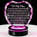 Arikyrist Gifts for Mom from Daughter Son with Colorful LED Base, Unique Moms Birthday Gifts Crystal Heart Keepsakes to My Mom Gift for Mother's Day Thanksgiving Presents for Best Mother Ever