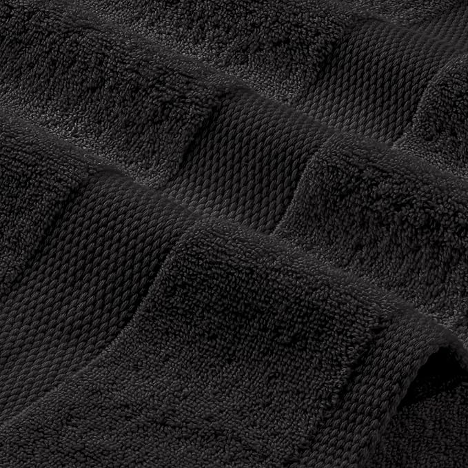 White Classic Black Hand Towels for Bathroom [12 Pack] Cotton Hand Towel Bulk for Gym, Kitchen and Spa, 16x27 Inches Soft Highly Absorbent Quick Dry Terry Salon Towels