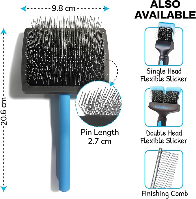 The Doodle Brush, Slicker Brush for Dogs Detangler, Poodle Pin Dematting Dog Hair Brushes, Extra Long Pin Slicker for Goldendoodle, Cockapoo, Cavapoo, Tangle-Free Grooming Shiny Coat Pet Brushes