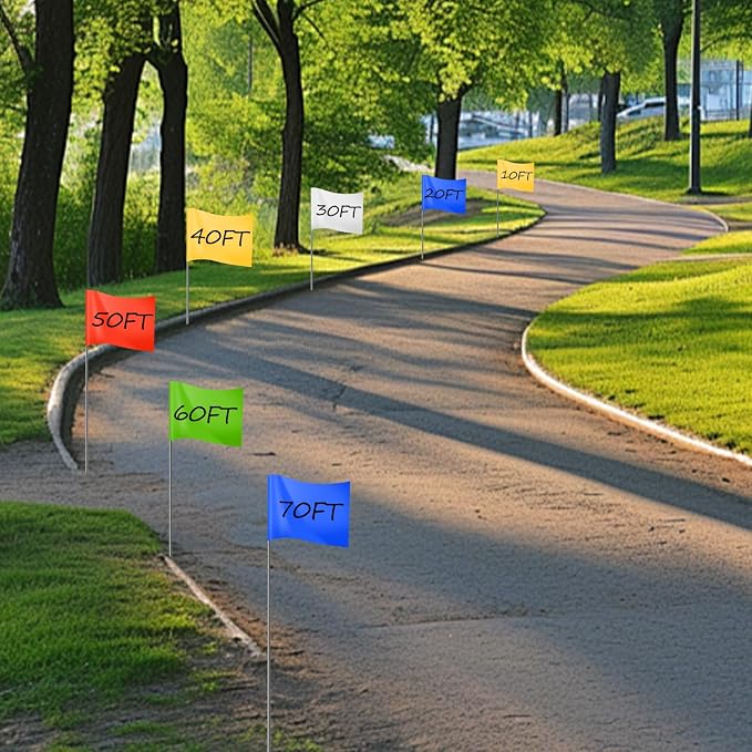 15x4x5 Inch Marking Flags – High-Visibility Yard & Lawn Flags for Boundary, Dog Training, Landscaping, Sprinklers, Surveying & Construction | Durable, UV & Weather Resistant (Multicolor, 100 Pack)