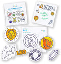 A Brighter Year Color The Cosmos Leo Gift Bundle - Adult Mini Coloring Book (3" x 3" - 50 Pages), Post It Notes (50-3” x 3”), Stickers - Stress & Anxiety Relief - Mindfulness, Gift, Travel
