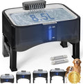 UPSKY 8.5L Elevated Dog Water Fountain with 4 Heights Adjustable, Black | Larger Dog Water Dispenser, 304 Stainless Steel Tray, 5-Layer Filtration, Anti-skid, for Senior/Large Dogs & Multi-pet Homes