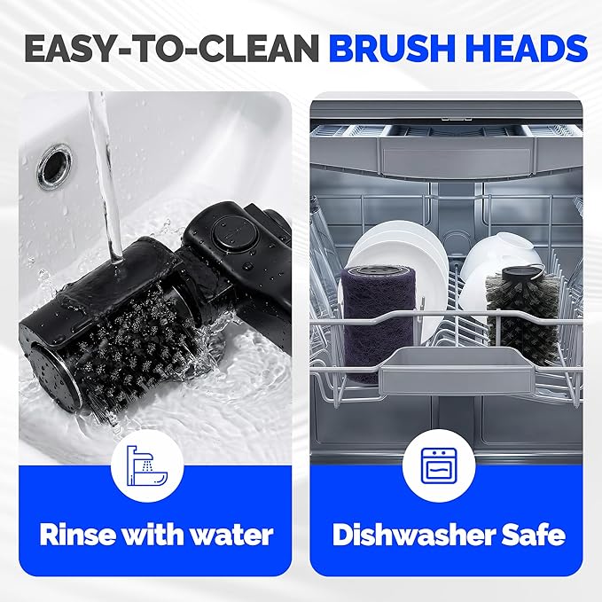 Electric Grill Brush, Cordless Rechargeable Grill Cleaner with 3-Speed Powerful Motor & 180° Adjustable 304 Stainless Steel Non-Shedding Brush Head, Automatic Cleaning for Outdoor Gas Grill & Grates