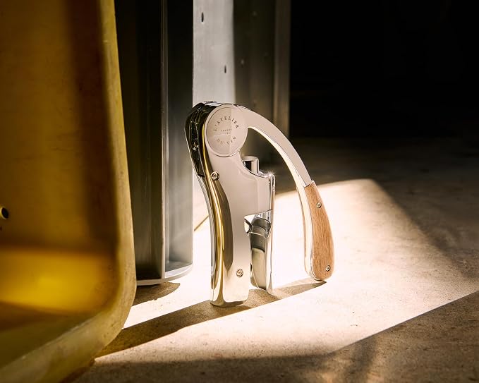 L'Atelier du Vin Oeno Motion Silver & Wood Lever Corkscrew | Luxury Wine Bottle Opener Premium Gift Box Hand Made Wine Tasting Accessories, Sommelier, Bartenders, Table Centerpiece Designed In France