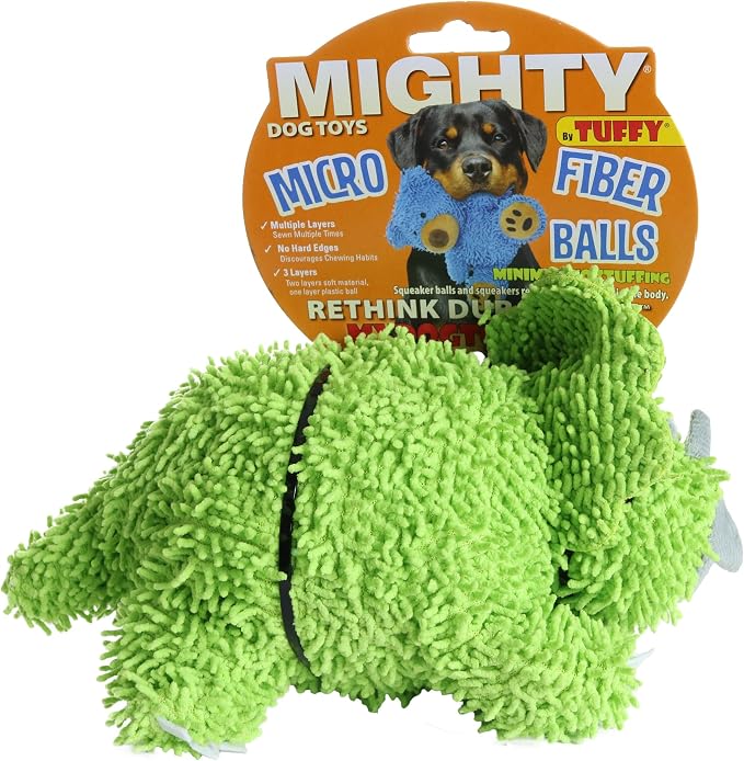 MIGHTY® 2 Pack Microfiber Medium Triceratops Dog Toys | Ultra Durable Plush Toy with Multiple Layers & Reinforced Seams , Washable and Floats , Mighty® Construction