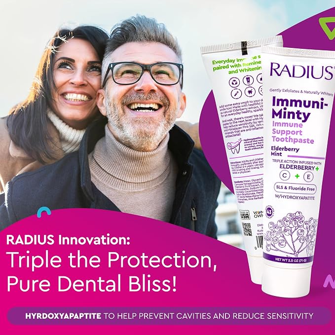 Radius ImmuniMinty Immune Support Toothpaste 2.5 Oz - Elderberry Mint - Pack of 1