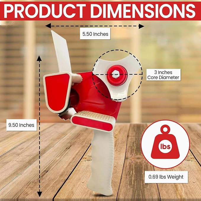 ASA Standard 2" Tape Gun Dispenser for Packing & Shipping | Strong, consistent seal on all box types. Designed for packing, shipping and mailing tasks.