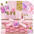 35 Pcs Mothers Day Gifts for Mom, Rose Bath & Body Gift Basket for Women, Facial Skin Care Set, Self Care Pampering Kit, Face Sheet Mask, Home Spa Basket, Anniversary, Wife, Birthday, Bridal Shower