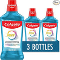 Colgate Total Alcohol Free Mouthwash, Peppermint for Bad Breath, Helps Prevent Gingivitis and Plaque, 3 Pack, 33.8 Oz Each