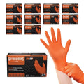 GLOVEWORKS 8 Mil Orange Nitrile Disposable Gloves Heavy Duty Industrial RDT for Mechanic and Automotive, XXL 10 Boxes of 100