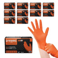GLOVEWORKS 8 Mil Orange Nitrile Disposable Gloves Heavy Duty Industrial RDT for Mechanic and Automotive Large 10 Boxes of 100