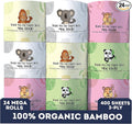 MOTHER EARTH Bamboo Toilet Paper - Ultra Soft & Strong 3-Ply Bath Tissue, 400 Sheets Per Roll, Hypoallergenic & Septic Safe, Mega Rolls, Pack of 24 Rolls