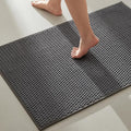 TYUU Bathroom Rugs Non Slip Washable, Super Absorbent Thin Bath Mat Quick Dry Low Pile Bathroom Rug, Dark Grey 24"x36"