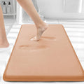 Smiry Memory Foam Bath Mat 30x20, Extra Soft and Absorbent Bathroom Mats, Non Slip Washable Carpet for Floor, Shower and Tub, Peach