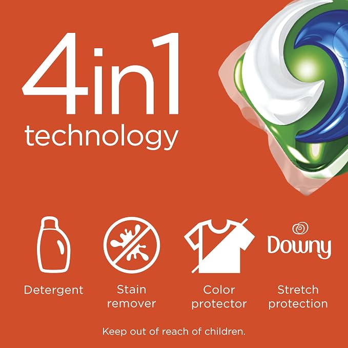 Tide PODS with Downy, Liquid Laundry Detergent Pacs, April Fresh, 12 count