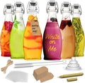 Nevlers 17 Oz Teardrop Swing Top Glass Bottles with Airtight Lid 6 Pack | Bottling Kit | Flip Top Glass Bottle with Stopper, Funnel, Brush, Shrink Wrap, Marker & Tags | Kombucha Bottles with Stoppers