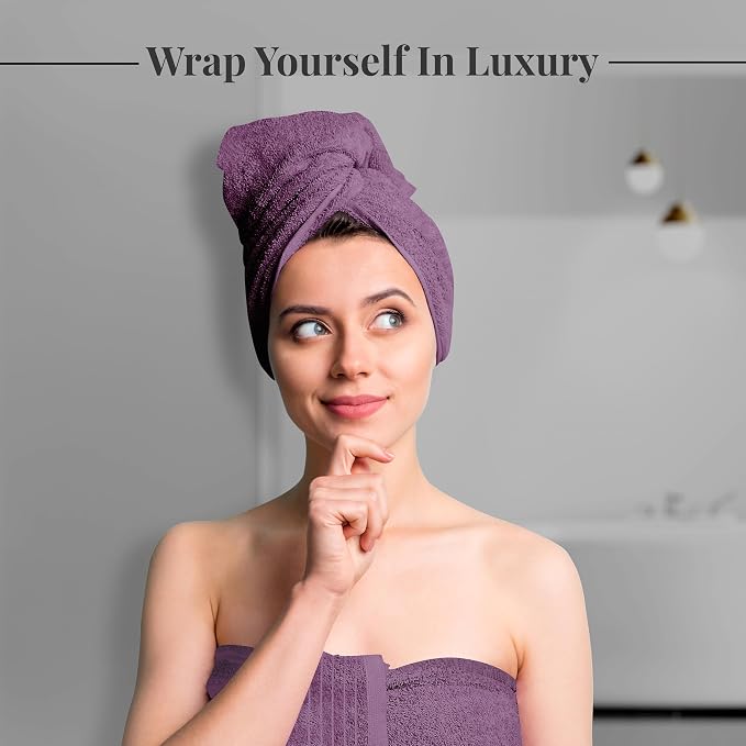 Tens Towels 4 Piece Extra Large Bath Towels 30 x 60 Inches, Purple | 100% Cotton, Larger & Lighter Weight, Quicker to Dry, Super Soft and Absorbent, Perfect for Bathroom