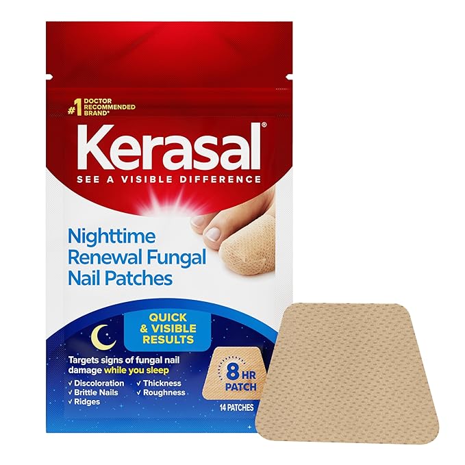 Kerasal Nighttime Renewal Fungal Nail Patches - 14 Patch - Overnight Repair for Nail Fungus Damage, 8-Hour Treatment Restores Healthy Appearance (Packaging May Vary)