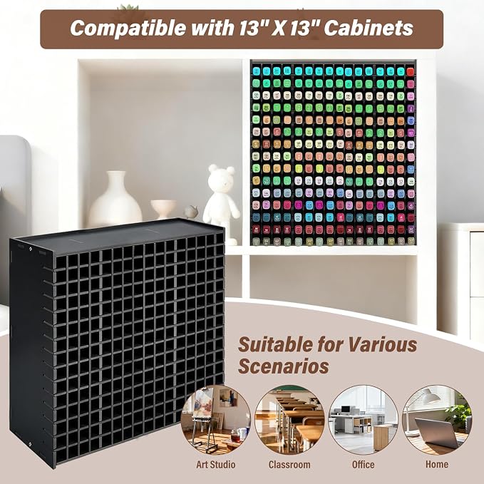 Marker Organizer,240-Slots Marker Holder with Adjustable Divider, Desk Markers Storage Organizer for Pens Colored Pencils Art Brushes Home Office Art Room and Classroom