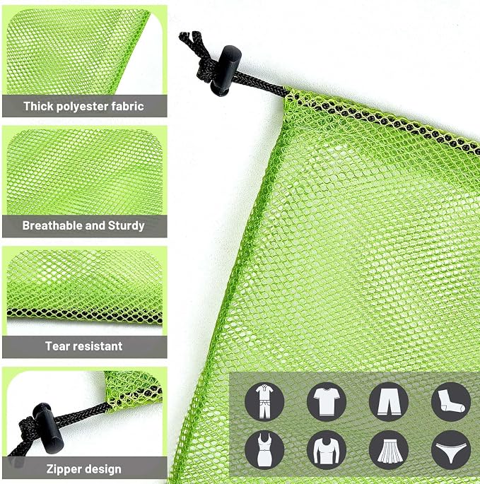 Berlune 12 Pcs 38x26 in Large Laundry Bag Colorful Extra Large Mesh Laundry Bag Bulk with Drawstring Heavy Duty Mesh Machine Washable Drawstring Pouch