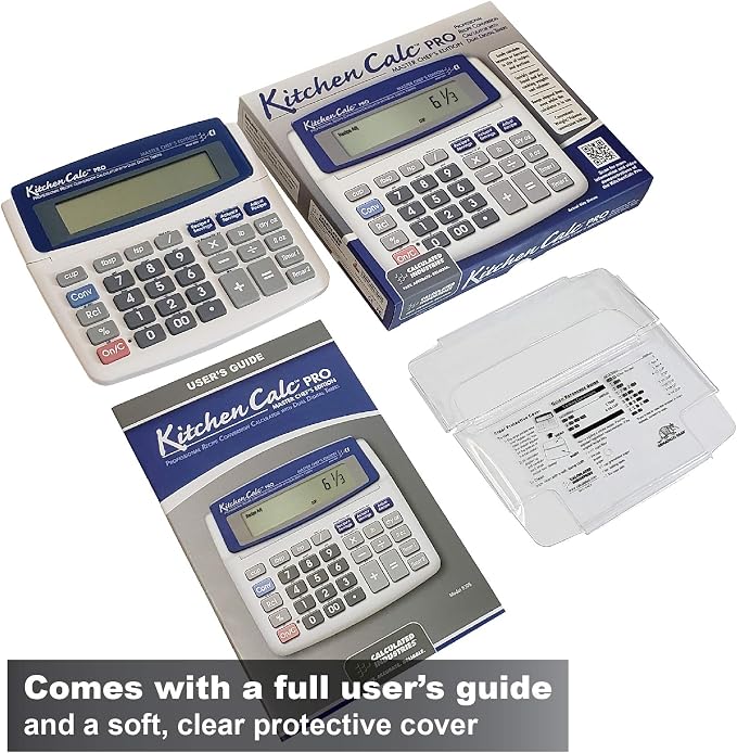 Calculated Industries 8305 KitchenCalc PRO Recipe Conversion Calculator | Countertop Culinary Math Calc with 2 Timers for Recipe Scaling, Chefs, Bakers, Brewers, BBQers, Students & Home Cooks