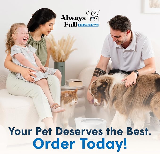 Always Full® 9" Self-Refilling Dog Water Bowl & Bottle Pump Bundle | Self-refilling filtered water with app-enabled hydration monitoring; easily upgradeable to the Always Full® Wall Unit.