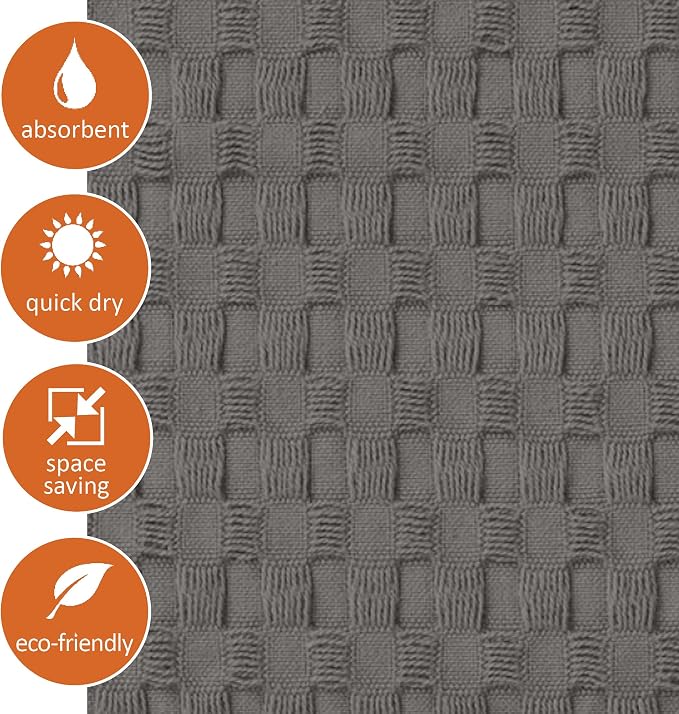 GILDEN TREE Bathroom Mat Absorbent Cotton Quick Dry for Shower, Bath & Bathtub Washable Thin, Modern Style (Stone)