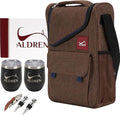 Insulated Wine Cooler Bag Set – 3 Bottle Wine Travel Tote or 2 Bottles with 2 Tumblers – Thermal Wine Carrier with Corkscrew & Stoppers for Picnic and Wine Gifts