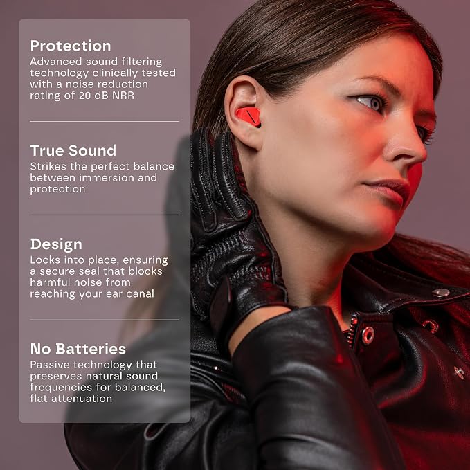 Motorcycle Ear Plugs – High-Fidelity Reusable Noise Reduction Earplugs for Riding – Comfortable Durable Hearing Protection for Bikers – Blocks Excessive Noise