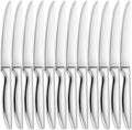 SuperCook Steak Knives Set of 12, Stainless Steel, High End, Serrated, Dishwasher Safe, Silver