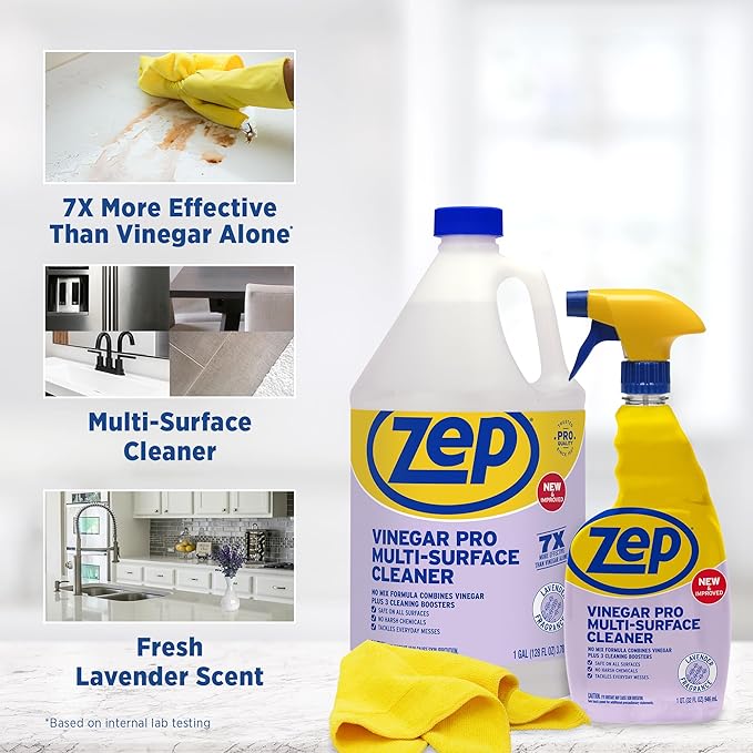 Zep All-Purpose Cleaner with Vinegar Added - 32 Ounces (Case of 4) R48432 - Industrial Grade Cleaner