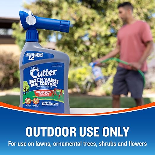 Cutter Backyard Bug Control Spray Concentrate (3 Pack), Kills Mosquitoes, Fleas & Listed Ants, 32 fl Ounce