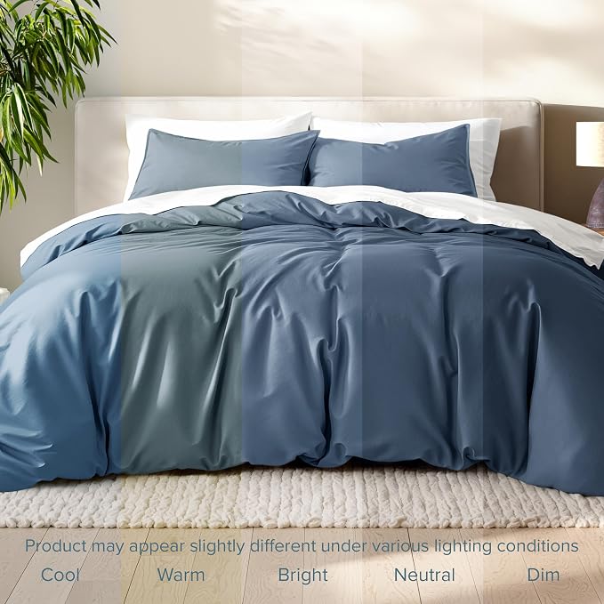 Bare Home Bedding Duvet Cover King Size - Premium 1800 Super Soft Collection - Lightweight, Cooling - Soft Breathable Bedding Duvet Cover (King, Bering Sea)