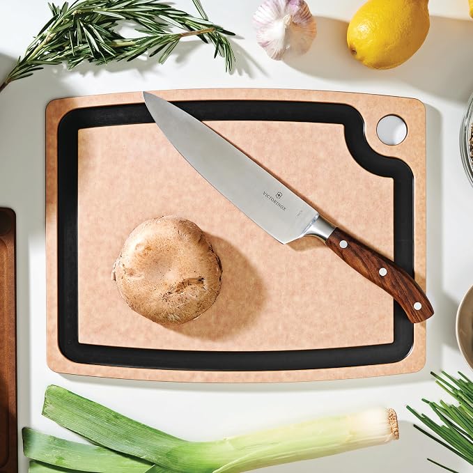 Epicurean Gourmet Series Cutting Board with Juice Groove, 14.5-Inch by 11.25-Inch, Natural/Slate | Juice groove, Microplastics free, dishwasher safe, lightweight reversible design, knife friendly, heat resistant, USA made