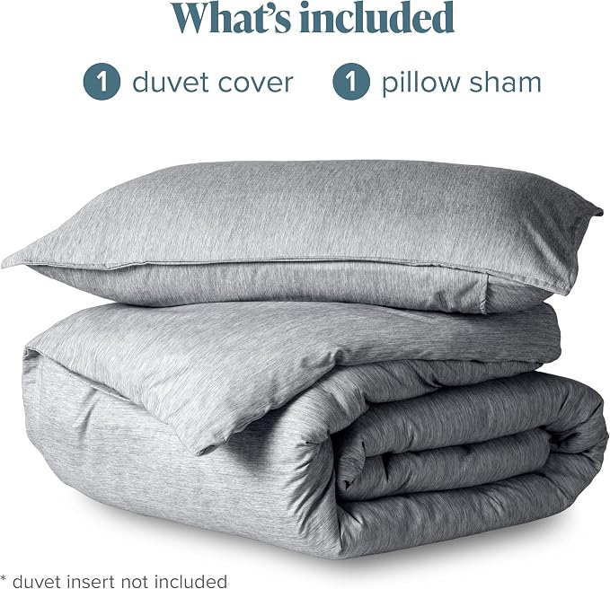 Bare Home Bedding Duvet Cover Twin/Twin Extra Long Size - Premium 1800 Super Soft Collection - Lightweight, Soft Textured Duvet Cover (Twin/Twin XL, Heathered Charcoal)