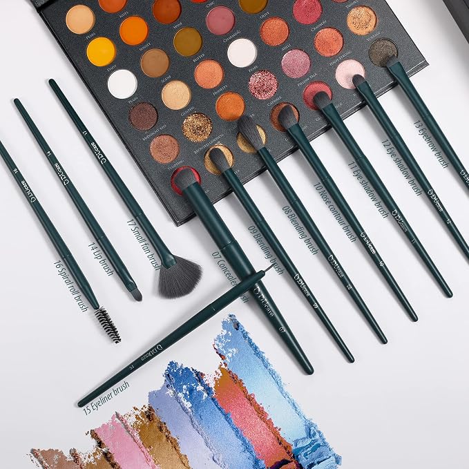 DUcare 19pcs Makeup Brush Set | with Cleaning Mat Makeup Sponge 17pcs Makeup Brushes for Foundation,Powder, Contour, Bronzer, Concealer, Eyeshadow