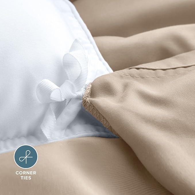 Bare Home Bedding Duvet Cover Queen Size - Premium 1800 Super Soft Collection - Lightweight, Cooling - Soft Breathable Bedding Duvet Cover (Queen, Pebble)