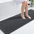 OLANLY Bathroom Runner Rugs 59x20, Soft Absorbent Chenille Bath Rugs, Rubber Backing Quick Dry, Machine Washable Long Bath Mats for Bathroom Floor, Tub and Shower, Home Decor Accessories, Dark Grey