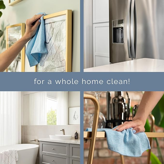 S&T INC. 200 Pack of Microfiber Cleaning Cloth, Bulk Microfiber Towel for Home, Reusable and Lint Free Cloth Towels for Car