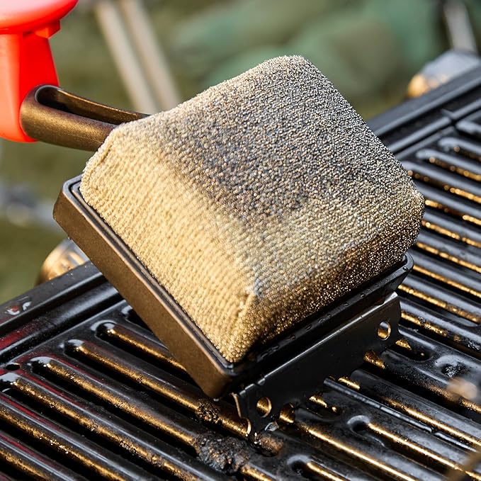 Feasto Grill Brush for Outdoor Grill & BBQ Grill Brush, 6-in-1 Bristle-Free with Interwoven-Tech & Thermal-Sensitive Sponge, Unique Seamless-Fit Scraper Tool for Cast Iron/Stainless-Steel Grates